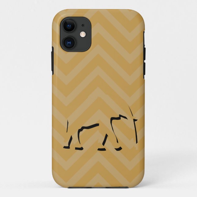 Capa Para iPhone 11 Zigzag Chevron e Elefante (Verso)