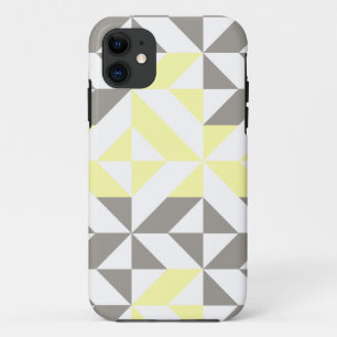 Capa Para iPhone 11 ZigZag Geométrico Amarelo e Silver
