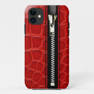 Capa Para iPhone 11 Zip It Up - Trompe L'Oeil Red Crocodilo