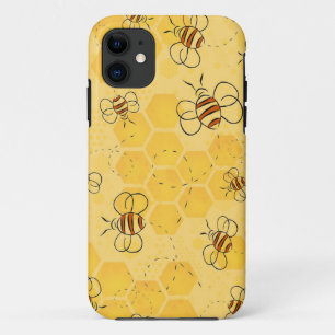 Capa Para iPhone 11 Zumbido de Abelhas Mel Cute 