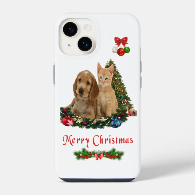 Capa para iphone 14 de cachorrinho e gatinho (Verso)