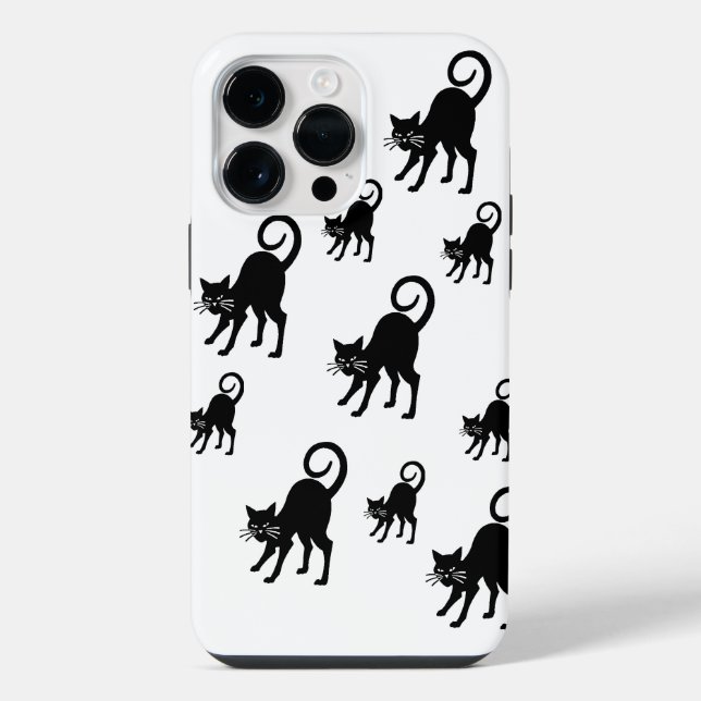 Capa para IPhone 14 Pro Max - gato preto (Verso)
