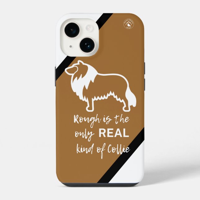 Capa para iPhone 14 Tricolor Rough Collie Apple (Verso)