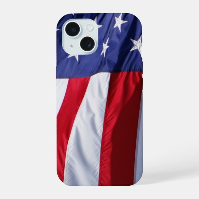 Capa para iPhone 15 com bandeira americana (Verso)