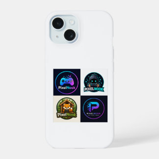 Capa para iPhone 15 com Emblemas de Jogos Retrô |