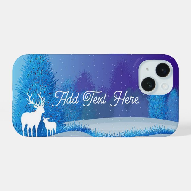 Capa para iPhone 15 com Silhueta de Veado (Verso Horizontal)