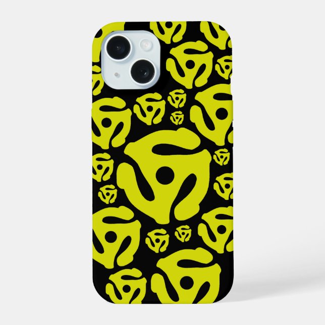 Capa para iPhone 15 Preta com Inserto de Disco de  (Verso)