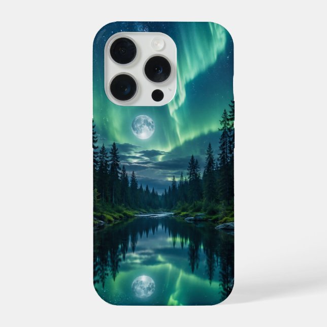Capa para iPhone 15 Pro Aurora Forest (Verso)