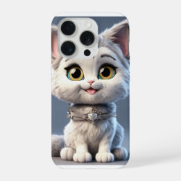 Capa para iPhone 15 Pro com Ilustração de Gato Ado