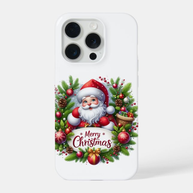 Capa para iPhone 15 Pro 'Feliz Natal'  (Verso)