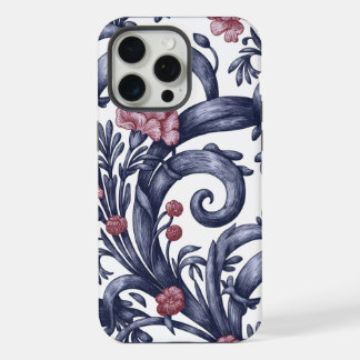 Capa para iPhone 15 Pro Max Art Nouveau Azul Rosa