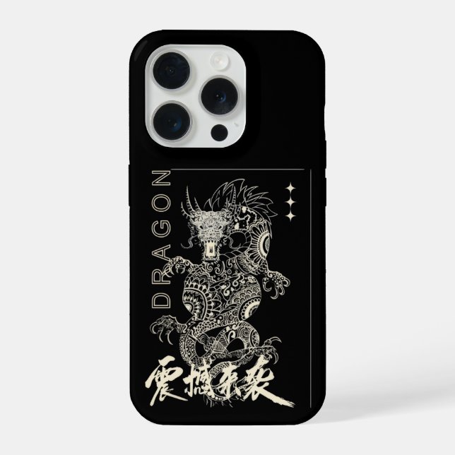 Capa para iPhone 15 Pro Max Estética Dragão Soft G (Verso)