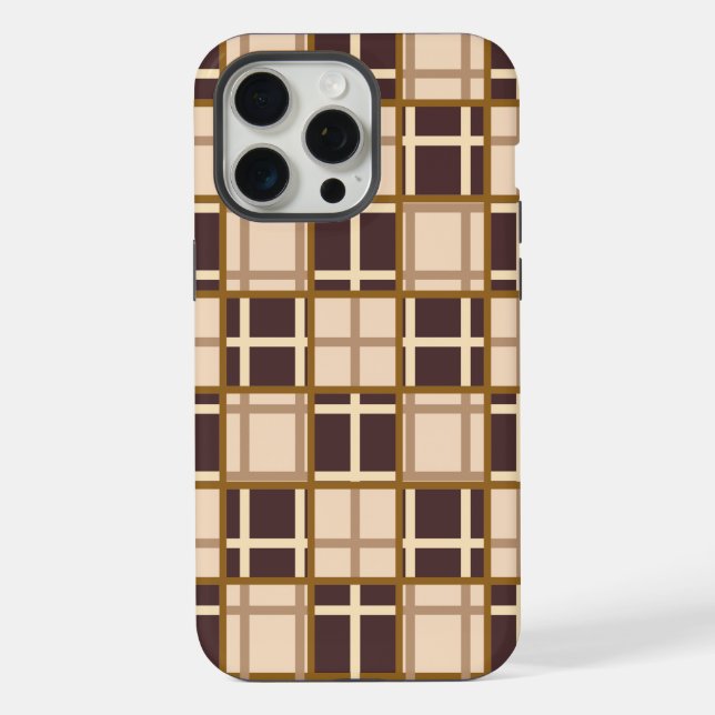 Capa para iPhone 15 Pro Max Tons de Marrom Abstrat (Verso)