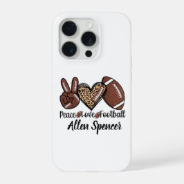 Capa para iPhone 15 Pro Paz, Amor, Futebol