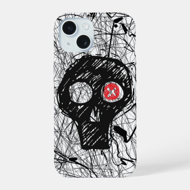 Capa para iPhone 15 Skull Scratch (Verso)