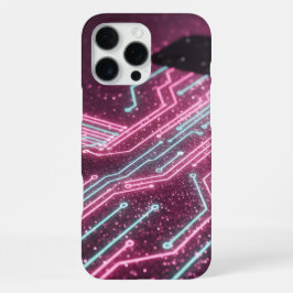 Capa para iPhone 16 com Brilho Rosa Futurista e Ci