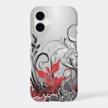 Capa para iPhone 17 com redemoinho de folhas preto