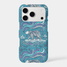 Capa para iPhone 17 Pro Luzes do Norte Urso Polar
