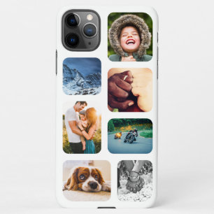 Capa Para iPhone 7 Modelo de Colagem de Fotografias Arredondado par