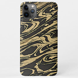 Capa Para iPhone Abstract Fluid Art - Black Marble Effect