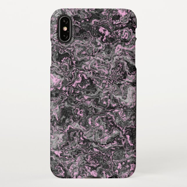 Capa Para iPhone Abstrato de cinza rosa e  (Verso)