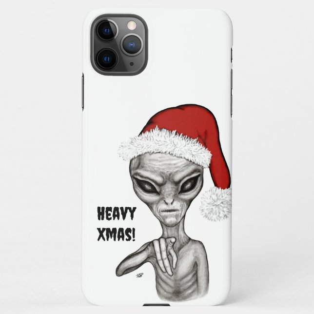 Capa Para iPhone Alienígena ruim, Natal pesado! (Verso)