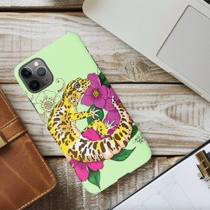 Capa Para iPhone Amarelo-leopardo Gecko Verde