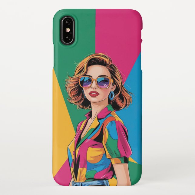 Capa Para iPhone AMITA | Retro Color Pop Style Girl  (Verso)