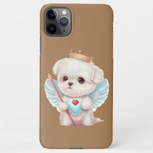 Capa Para iPhone Amor Celestial: Cachorro Maltês Bonito Anjo