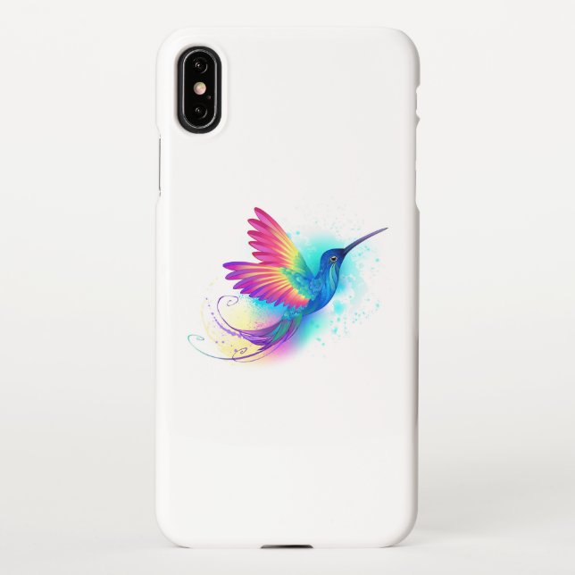 Capa Para iPhone Arco-Íris Exótico Hummingbird (Verso)