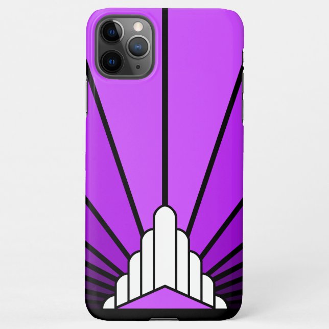 Capa Para iPhone Art deco sun em roxo (Verso)