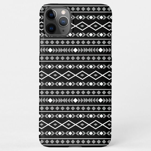 Capa Para iPhone Aztec Formas Padrão Cinza Branca Preta (Verso)
