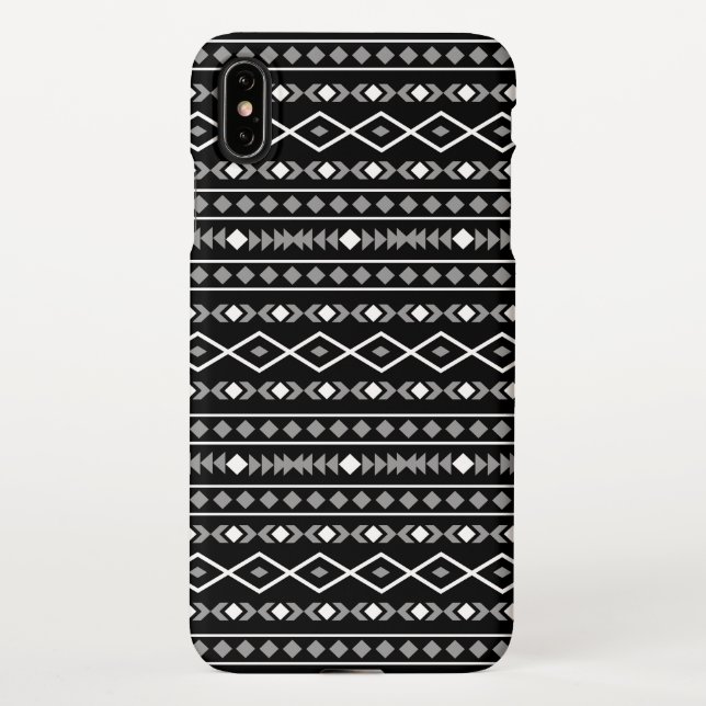 Capa Para iPhone Aztec Formas Padrão Cinza Branca Preta (Verso)