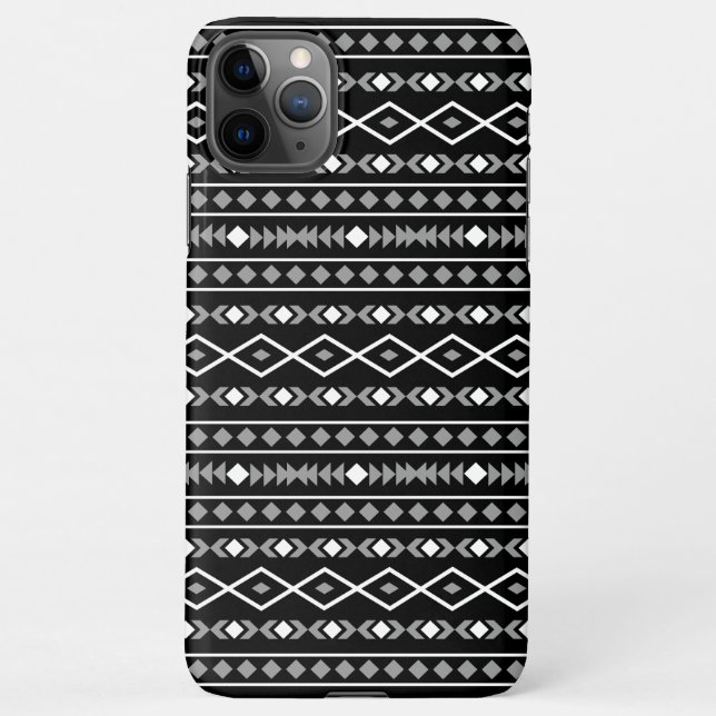 Capa Para iPhone Aztec Formas Padrão Cinza Preto Branco (Verso)
