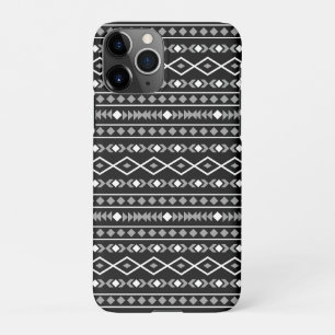 Capa Para iPhone Aztec Formas Padrão Cinza Preto Branco