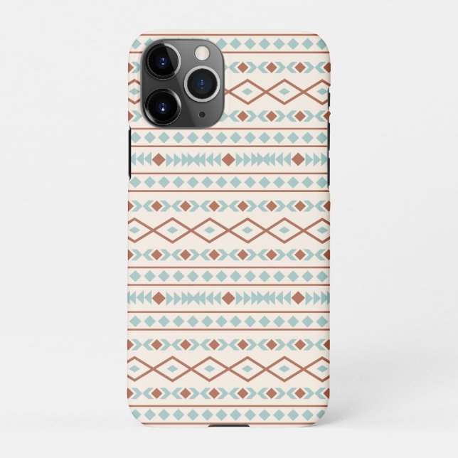 Capa Para iPhone Aztec Formas Padrão Rust Teal Cream (Verso)