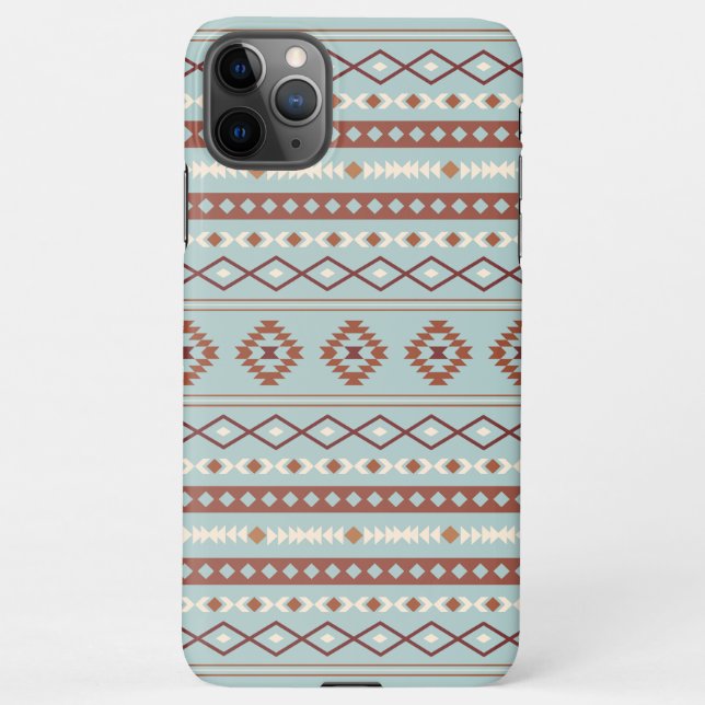 Capa Para iPhone Aztec Padrões de Motif Mistos Rastreamento Azul (Verso)