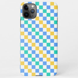 Capa Para iPhone Beach day diagonal checkerboard pattern