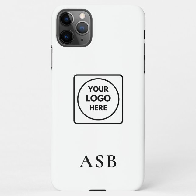 Capa Para iPhone Black Monogram Custom Logo Photo iphone case (Verso)