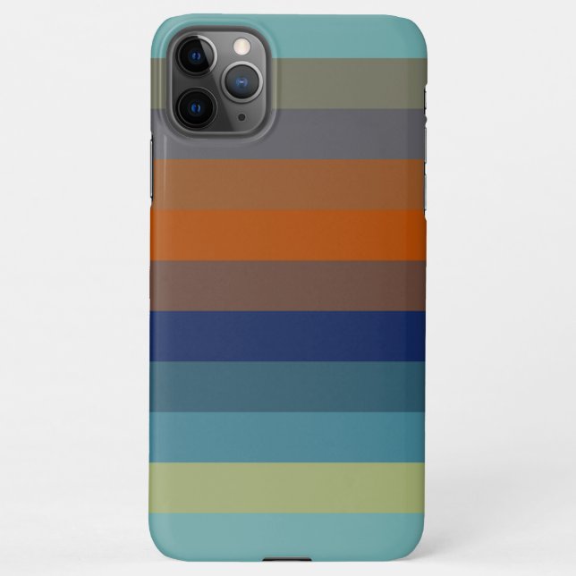 Capa Para iPhone Blue, orange, green, and gray stripes (Verso)