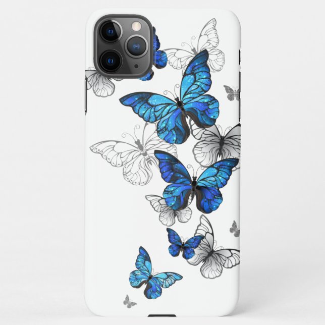 Capa Para iPhone Borboletas Azuis Morpho (Verso)