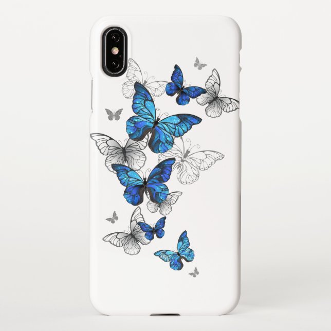 Capa Para iPhone Borboletas Azuis Morpho (Verso)