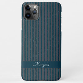 Capa Para iPhone Brilho azul  | Monograma Inicial Moderno Minimalis
