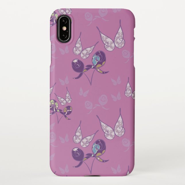 Capa Para iPhone Butterfly Joy iPhone XS Max Case (Roxo) (Verso)