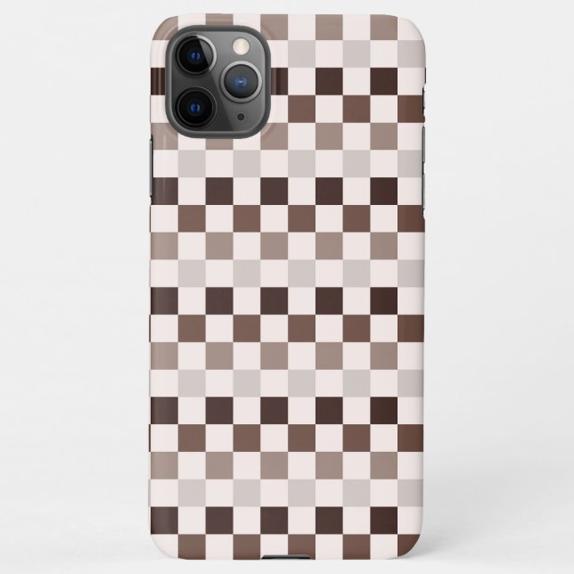 Capa Para iPhone Cafe Au Lait checkerboard pattern (Verso)
