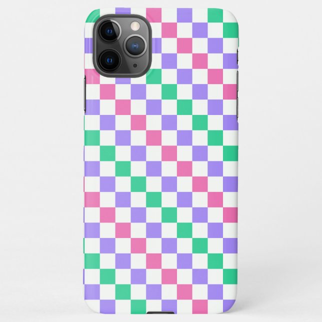 Capa Para iPhone Candy shop diagonal checkerboard pattern (Verso)