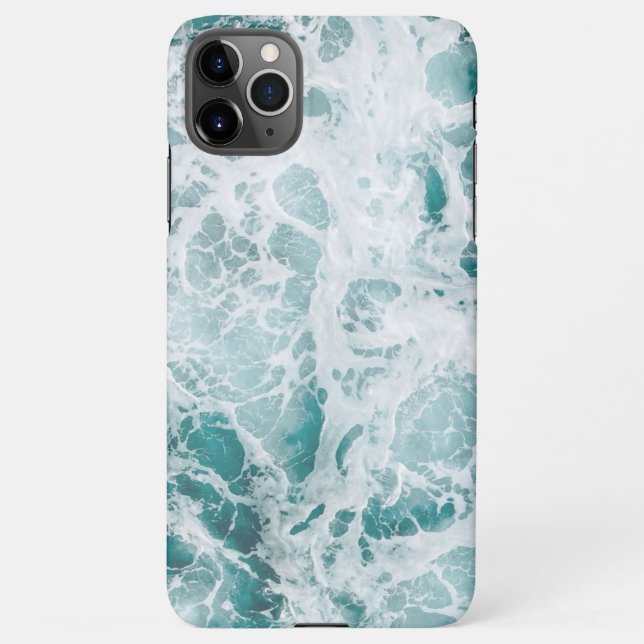 Capa Para iPhone Capa de telefone Blue Beach Waves (Verso)