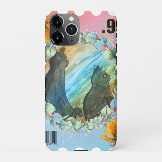 Capa Para iPhone Carimbo de gatos pretos .99 (Verso)