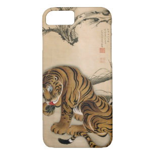 Capa iPhone 8/ 7 虎 図, 若 冲 Tiger, Jakuchu, Japão Art