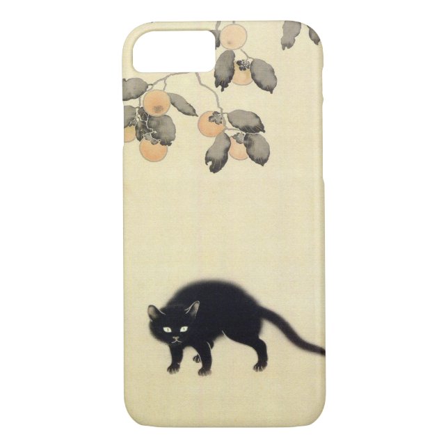 Capa Para iPhone, Case-Mate 黒猫, gato preto do 春草 (detalhe), Shunsō, arte (Verso)